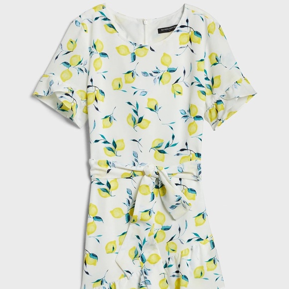 Banana Republic Dresses & Skirts - Banana Republic White Lemon Ruffle Dress Size 10